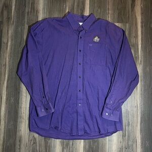 LSU Tigers Purple Cutter & Buck Cotton Button Up Shirt Size XXL Men’s